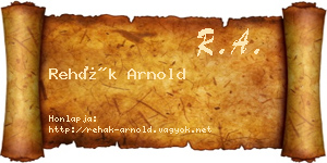 Rehák Arnold névjegykártya